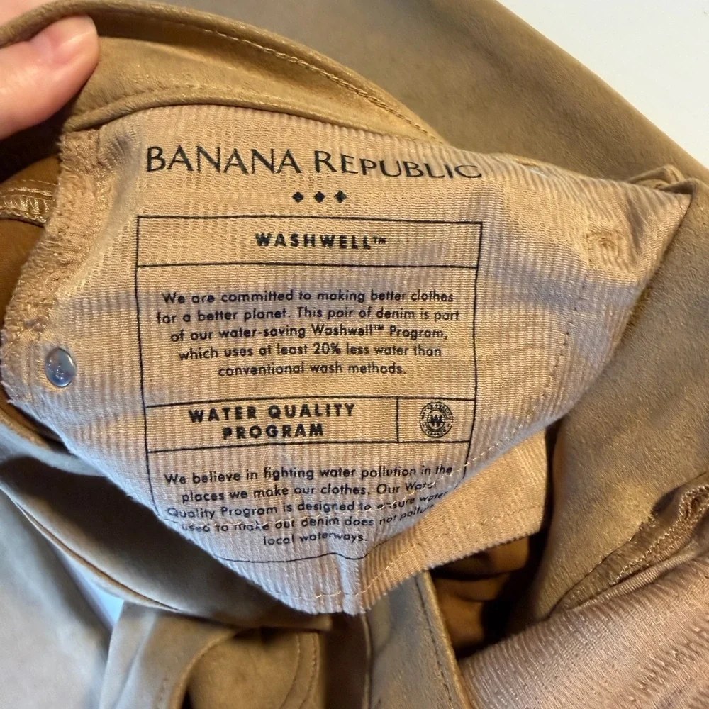 Banana Republic Womens Suede Like‎ Tan Pants Size 31/12 Tall Washwell High rise